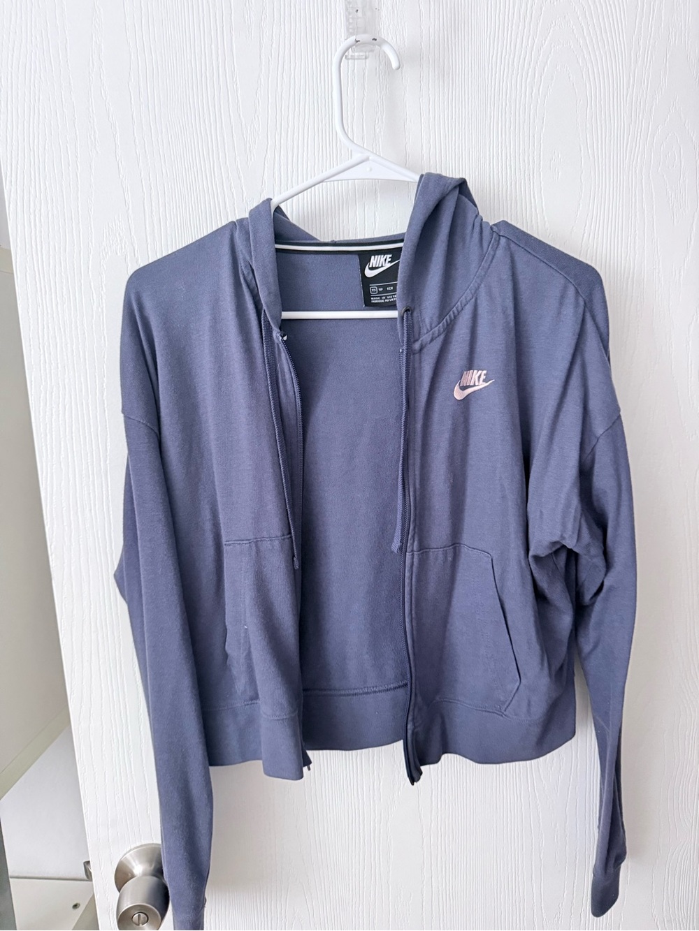 Nike Women’s Slate Purple Zip Hoodie with Pink Logo